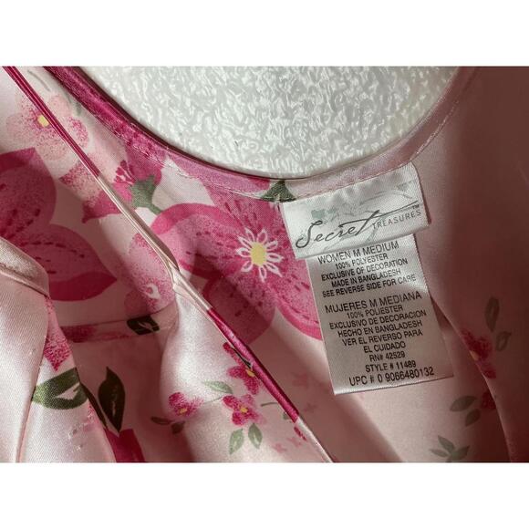 < Vintage Secret Treasures Pink Floral Slip Dress > - Picture 2 of 3